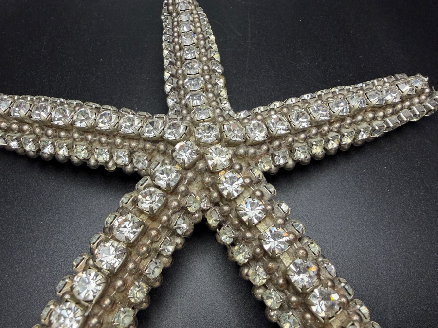 Authentic Cloutier Signed Luxury Handcrafted Swarovski Crystal Beaded Statement Starfish Accent Sculpture 6'L Retails $225 [Photo 5]