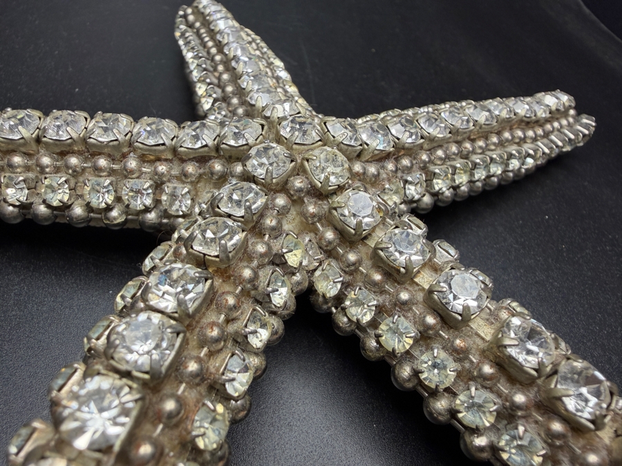 Authentic Cloutier Signed Luxury Handcrafted Swarovski Crystal Beaded Statement Starfish Accent Sculpture 6'L Retails $225 [Photo 4]