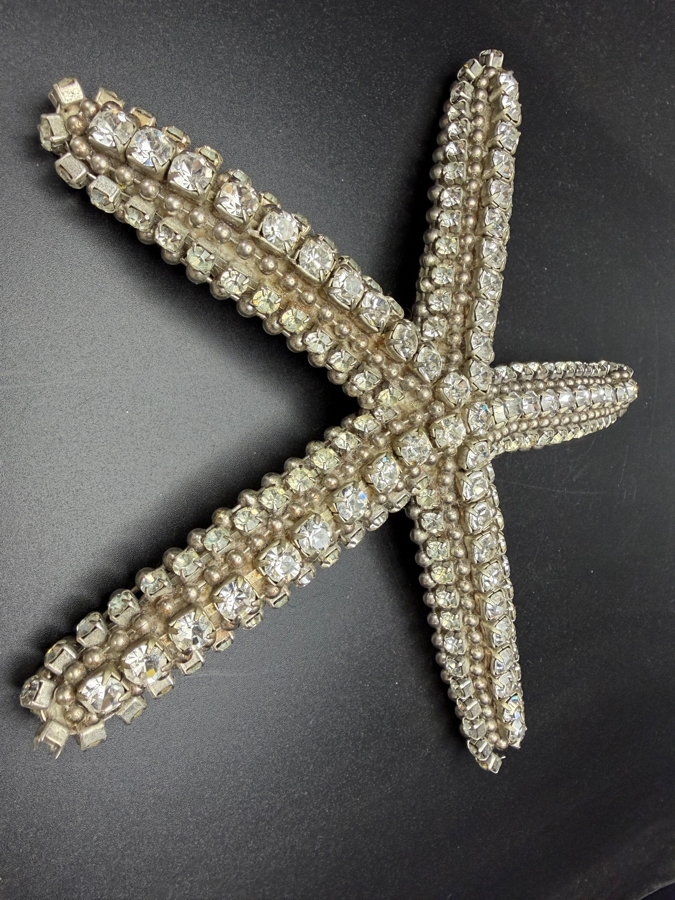 Authentic Cloutier Signed Luxury Handcrafted Swarovski Crystal Beaded Statement Starfish Accent Sculpture 6'L Retails $225 [Photo 3]