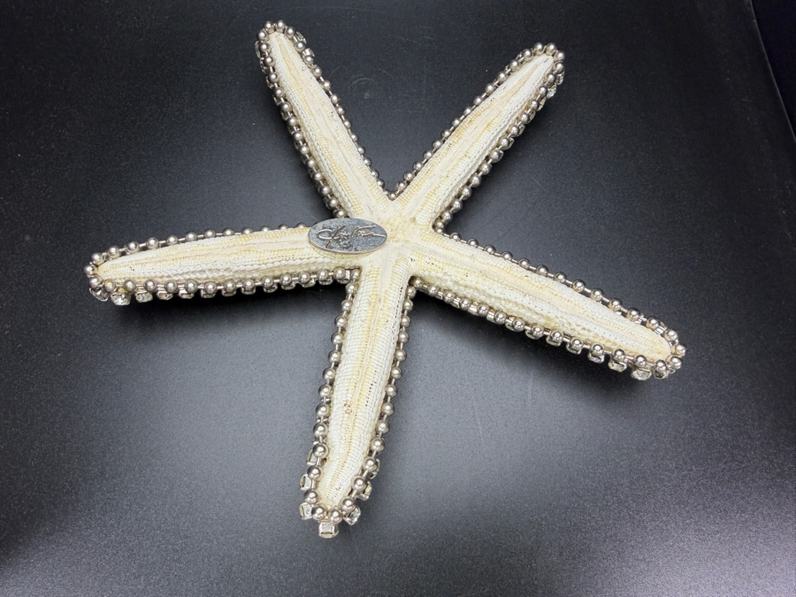 Authentic Cloutier Signed Luxury Handcrafted Swarovski Crystal Beaded Statement Starfish Accent Sculpture 6'L Retails $225 [Photo 6]
