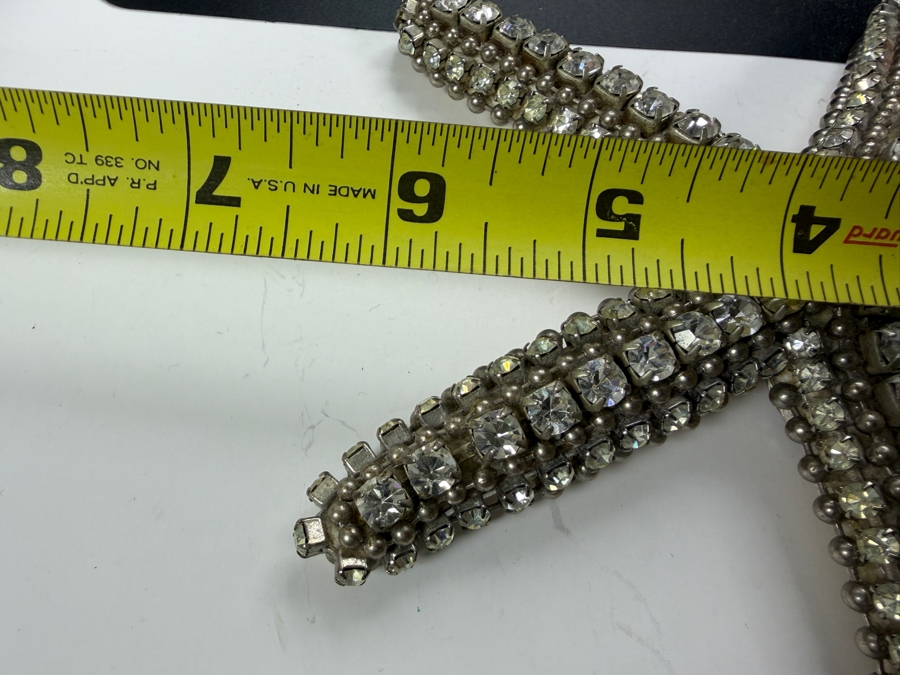 Authentic Cloutier Signed Luxury Handcrafted Swarovski Crystal Beaded Statement Starfish Accent Sculpture 6'L Retails $225 [Photo 8]