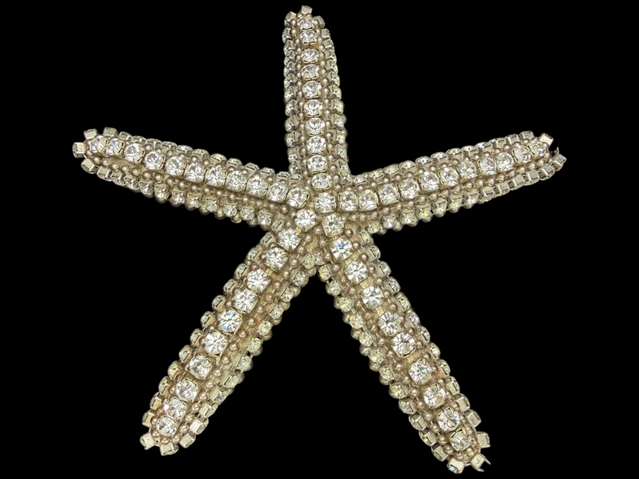 Authentic Cloutier Signed Luxury Handcrafted Swarovski Crystal Beaded Statement Starfish Accent Sculpture 6'L Retails $225