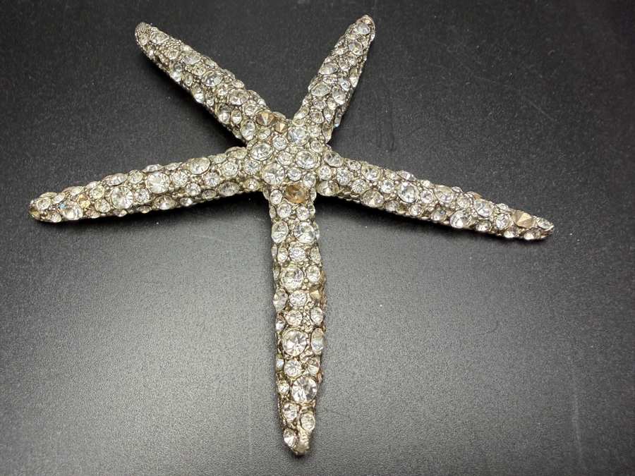 Cloutier Luxury Handcrafted Swarovski Crystal Beaded Authentic Statement Starfish Accent Sculpture 4'L Retails $175 [Photo 2]