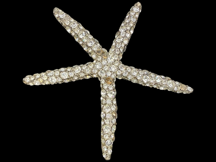 Cloutier Luxury Handcrafted Swarovski Crystal Beaded Authentic Statement Starfish Accent Sculpture 4'L Retails $175