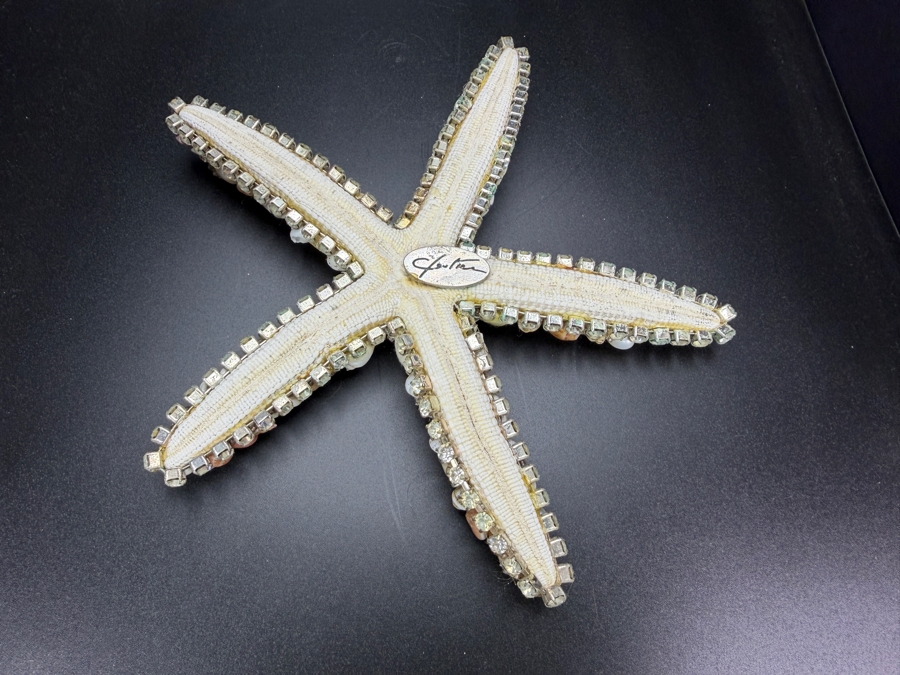Cloutier Luxury Handcrafted Sea Shell Pearl Swarovski Crystal Mosaic Large Statement Starfish 7'L Retails $500 [Photo 6]