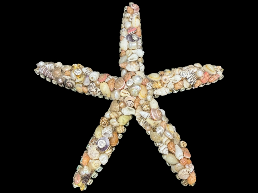 Cloutier Luxury Handcrafted Sea Shell Pearl Swarovski Crystal Mosaic Large Statement Starfish 7'L Retails $500
