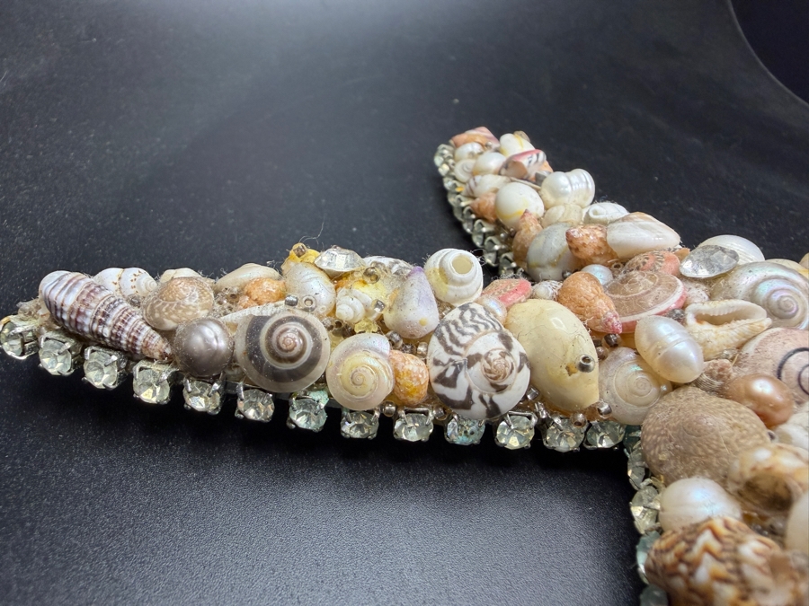 Cloutier Luxury Handcrafted Sea Shell Pearl Swarovski Crystal Mosaic Large Statement Starfish 7'L Retails $500 [Photo 4]