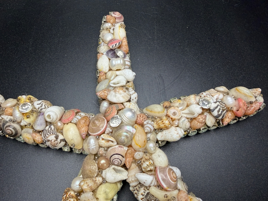 Cloutier Luxury Handcrafted Sea Shell Pearl Swarovski Crystal Mosaic Large Statement Starfish 7'L Retails $500 [Photo 2]