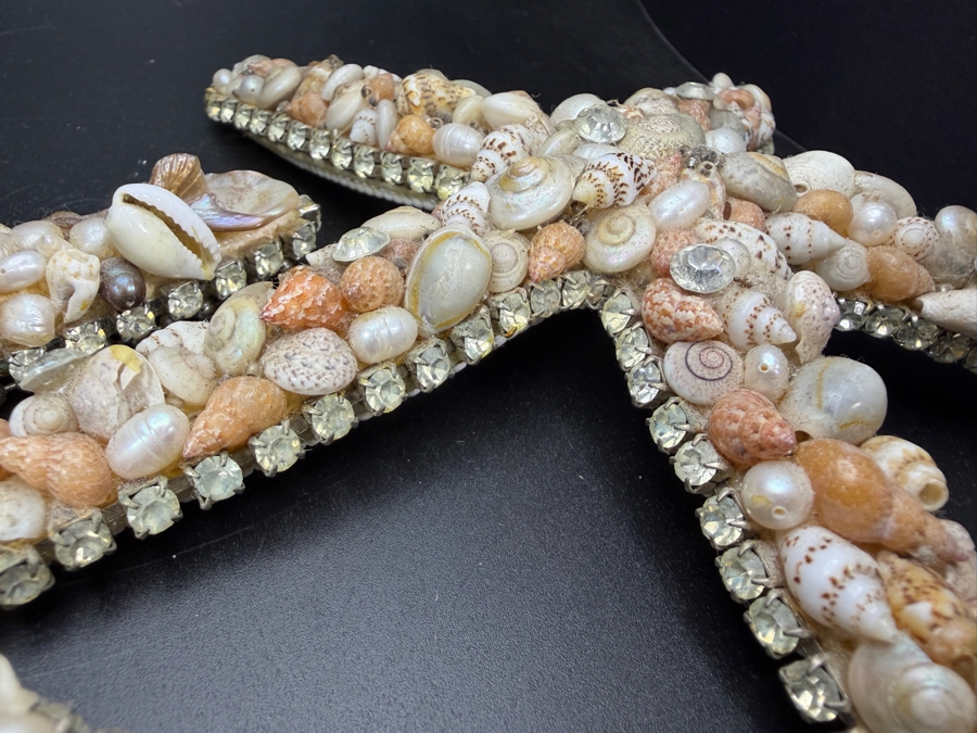 Pair of Cloutier Luxury Handcrafted Sea Shell Pearl Swarovski Crystal Mosaic Large Statement Starfish 7'L Retails $1,000 / Pair [Photo 5]