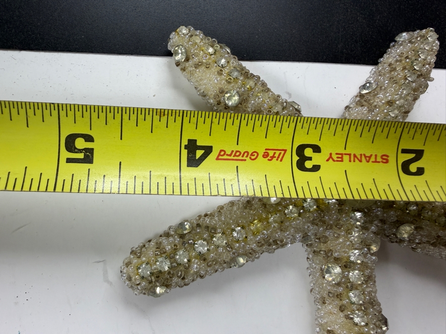 Ferfare With Company Handcrafted Frosted Micro Beaded Real Starfish Sculpture Accent 4.5'L Retails $175 [Photo 8]
