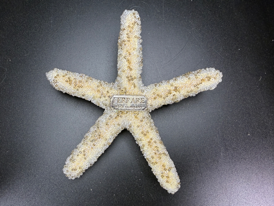 Ferfare With Company Handcrafted Frosted Micro Beaded Real Starfish Sculpture Accent 4.5'L Retails $175 [Photo 6]