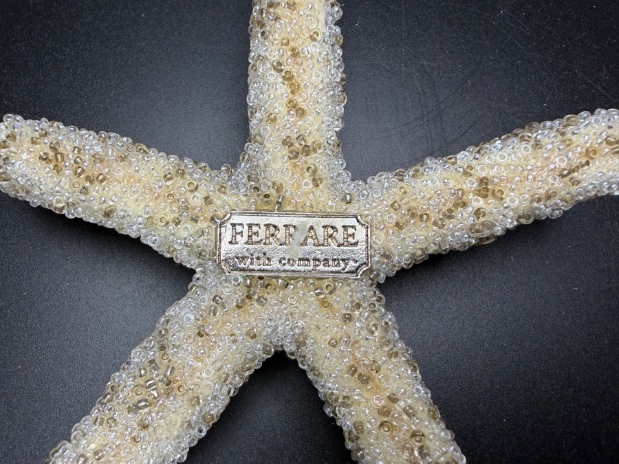 Ferfare With Company Handcrafted Frosted Micro Beaded Real Starfish Sculpture Accent 4.5'L Retails $175 [Photo 7]
