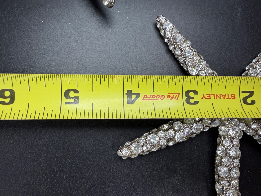 Pair Cloutier Luxury Handcrafted Swarovski Crystal Beaded Statement Starfish Sculptures 4'L Retails $330 / Pair [Photo 8]