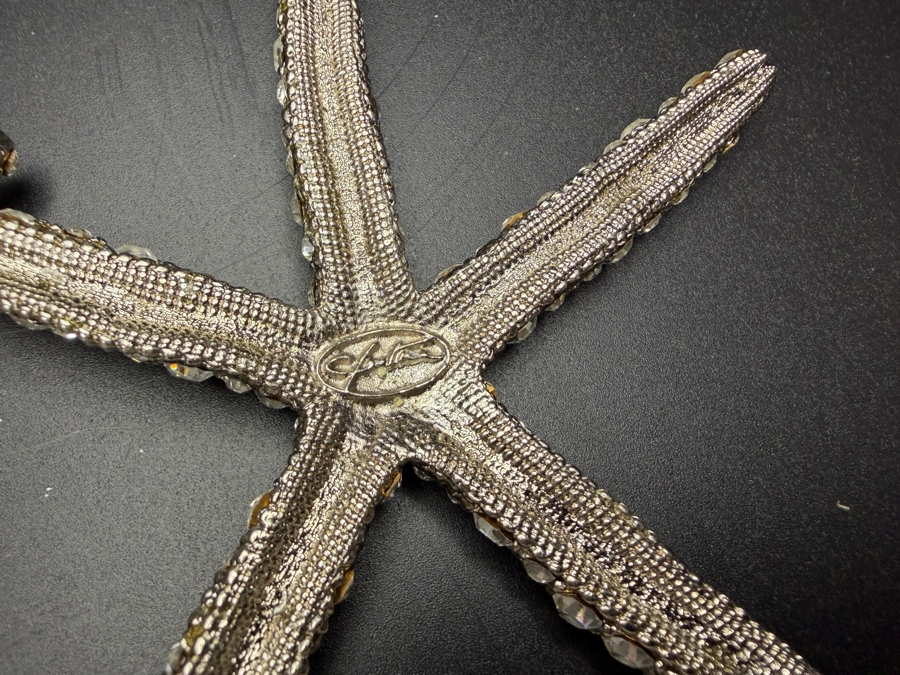 Pair Cloutier Luxury Handcrafted Swarovski Crystal Beaded Statement Starfish Sculptures 4'L Retails $330 / Pair [Photo 7]