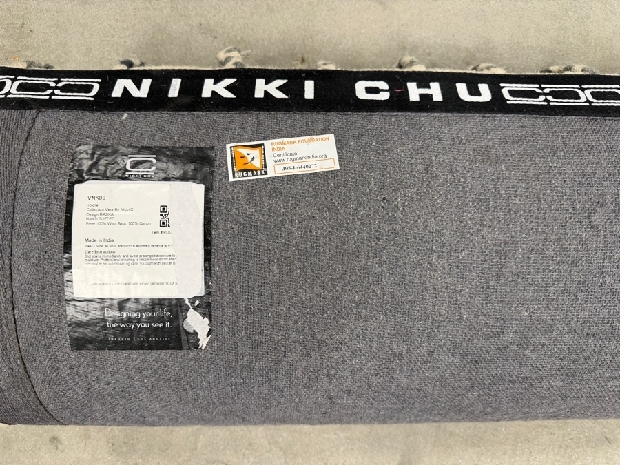 Nikki Chu For Jaipur Living Vera Raska Charcoal Cream 10X14 Hand Tufted Wool Rug VNK09 [Photo 7]