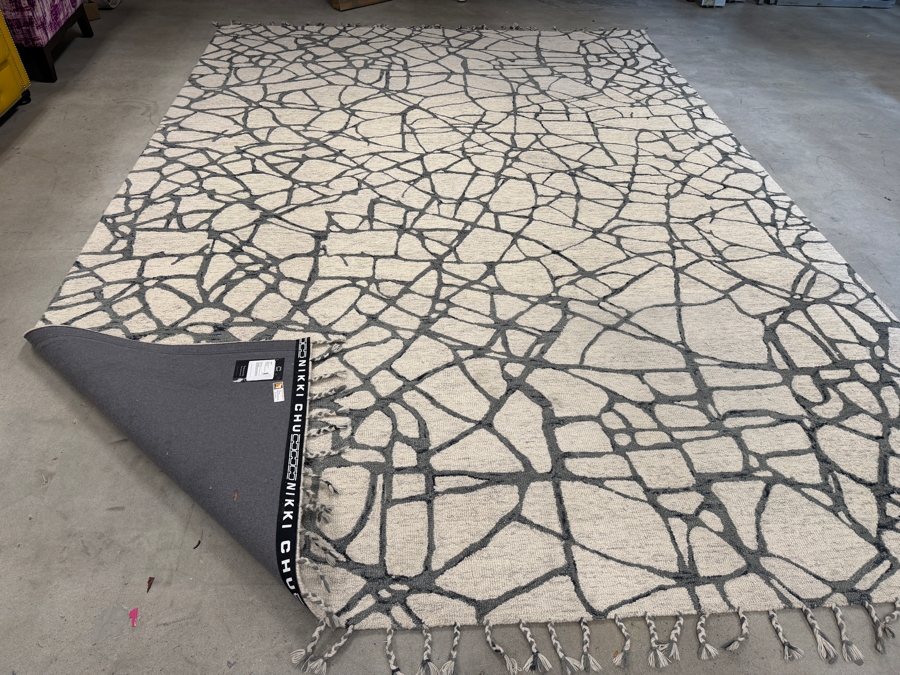 Nikki Chu For Jaipur Living Vera Raska Charcoal Cream 10X14 Hand Tufted Wool Rug VNK09 [Photo 5]