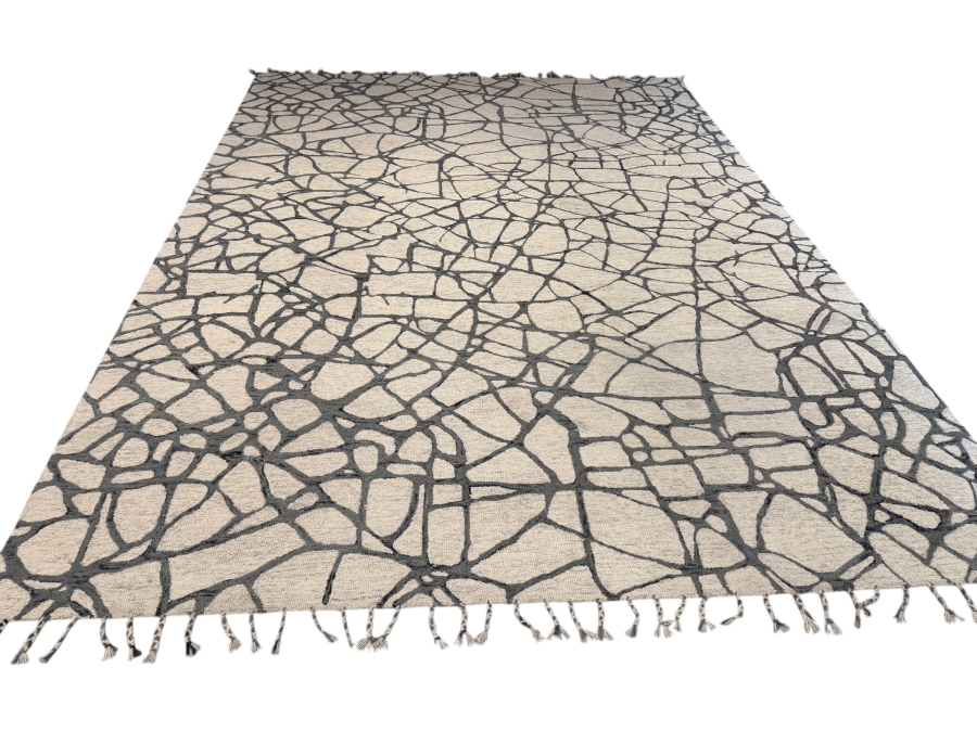 Nikki Chu For Jaipur Living Vera Raska Charcoal Cream 10X14 Hand Tufted Wool Rug VNK09
