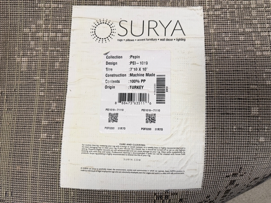 Surya Pepin PEI-1019 Charcoal Gray Cream Mid Century Modern 8X10 Area Rug Turkey [Photo 4]