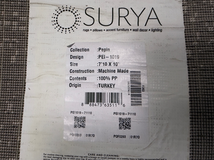 Surya Pepin PEI-1019 Charcoal Gray Cream Mid Century Modern 8X10 Area Rug Turkey [Photo 5]