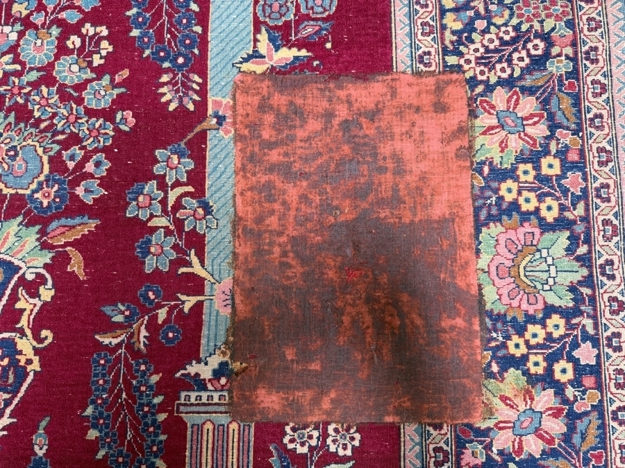 Authentic Fine Hand Knotted Persian Silk Kashan Tree Of Life Architectural Tapestry Rug (Has Been Repaired) 55' X 84' [Photo 8]