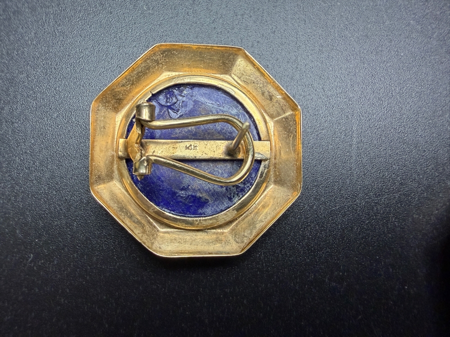 14k Gold Lapis Lazuli Earrings 8.7g [Photo 7]