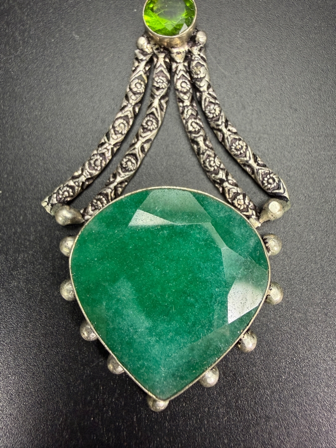 Handcrafted Sterling Silver Pendant with Stones 16g [Photo 4]