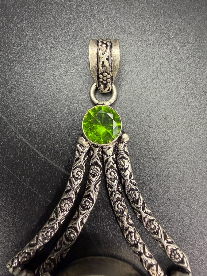Handcrafted Sterling Silver Pendant with Stones 16g [Photo 3]