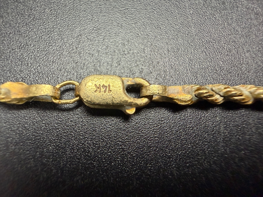 14k Gold 24' Rope Chain Necklace 9.2g $720 Melt Value [Photo 4]