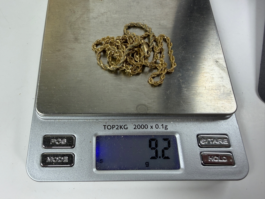 14k Gold 24' Rope Chain Necklace 9.2g $720 Melt Value [Photo 6]
