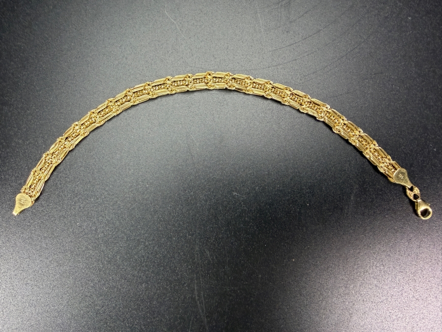 14k Gold 7' Bracelet 3.6g $281Melt Value [Photo 2]