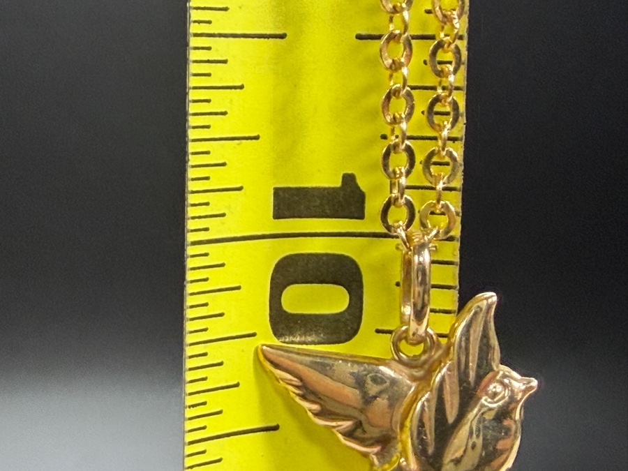 14k Gold Bird Pendant with 14k Gold Italian 20' Chain Necklace 3.5g $274 Melt Value [Photo 6]