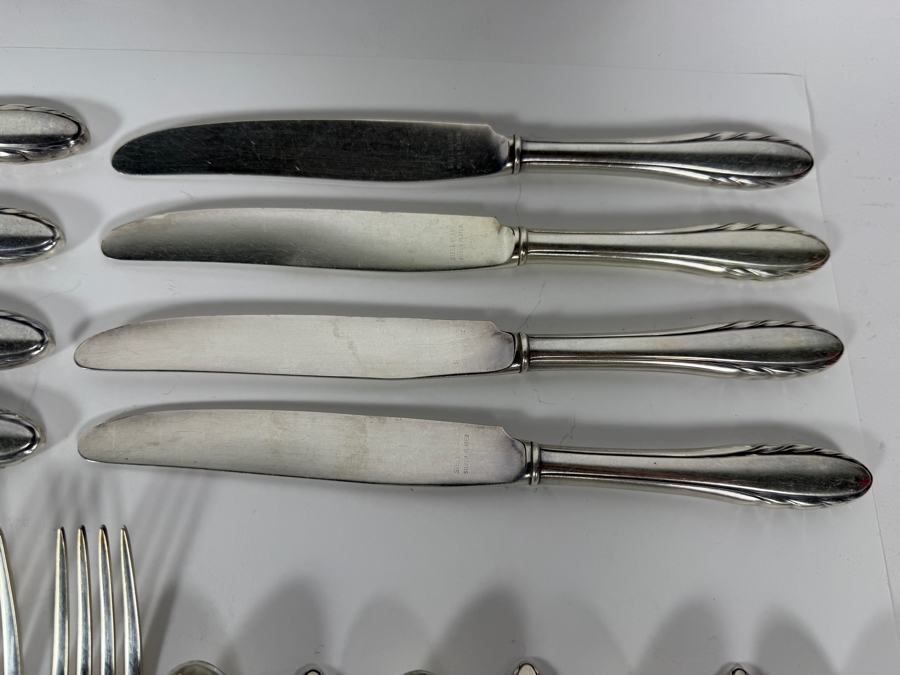 Gorham Sterling Silver Lyric Flatware Service 1940 Patent Date - Approximate Service for 8 - 1,617g of Sterling Silver Plus 464g Of Sterling Handled Knives - $2,991 Melt Value Not Including Knives [Photo 9]