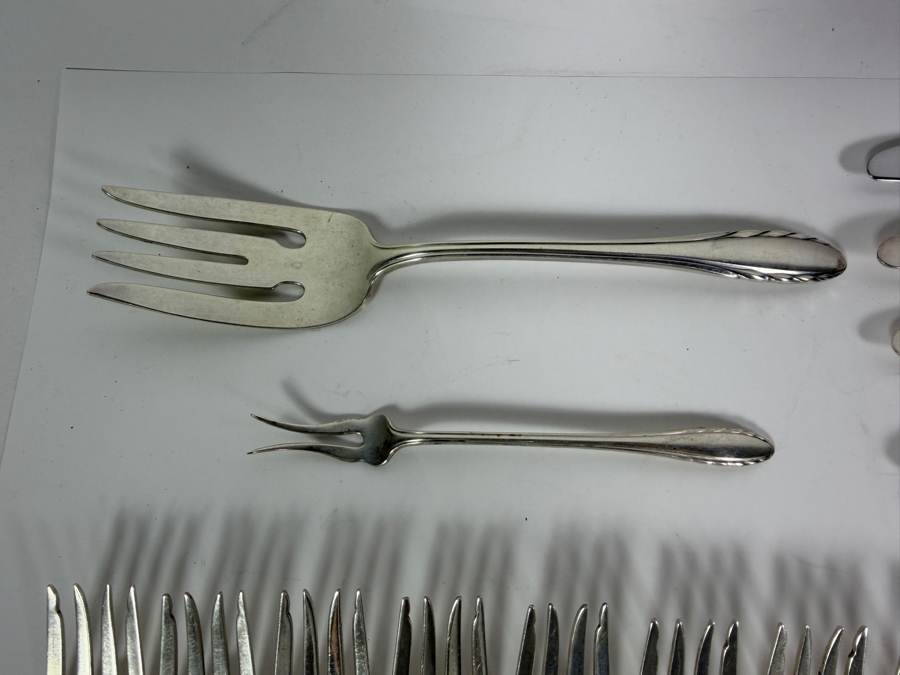 Gorham Sterling Silver Lyric Flatware Service 1940 Patent Date - Approximate Service for 8 - 1,617g of Sterling Silver Plus 464g Of Sterling Handled Knives - $2,991 Melt Value Not Including Knives [Photo 10]