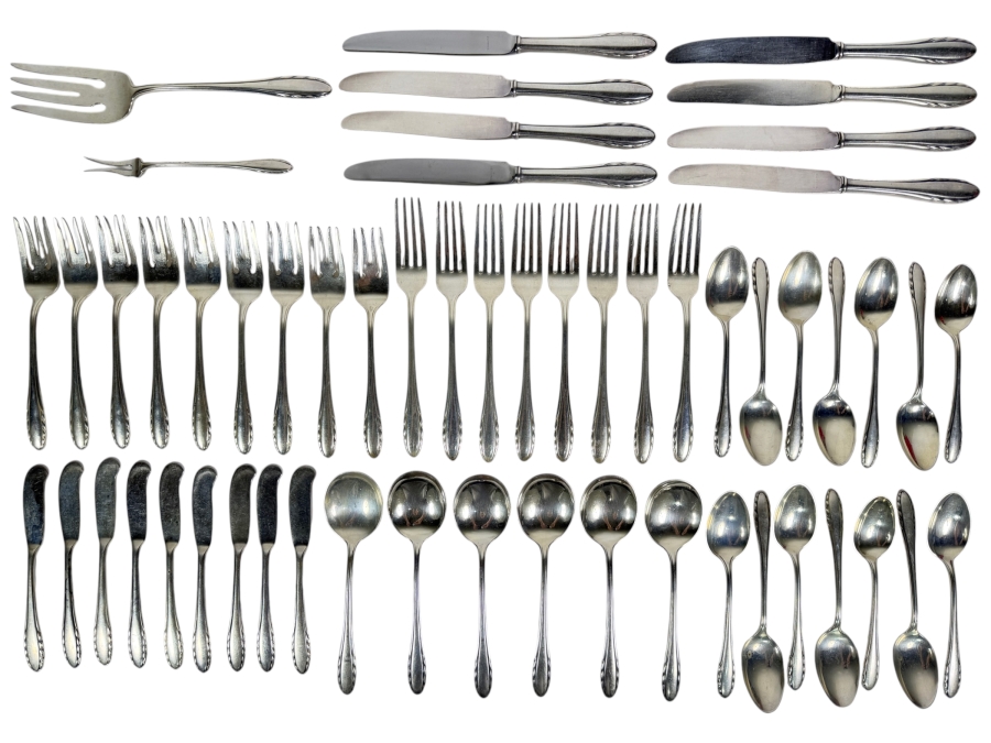 Gorham Sterling Silver Lyric Flatware Service 1940 Patent Date - Approximate Service for 8 - 1,617g of Sterling Silver Plus 464g Of Sterling Handled Knives - $2,991 Melt Value Not Including Knives