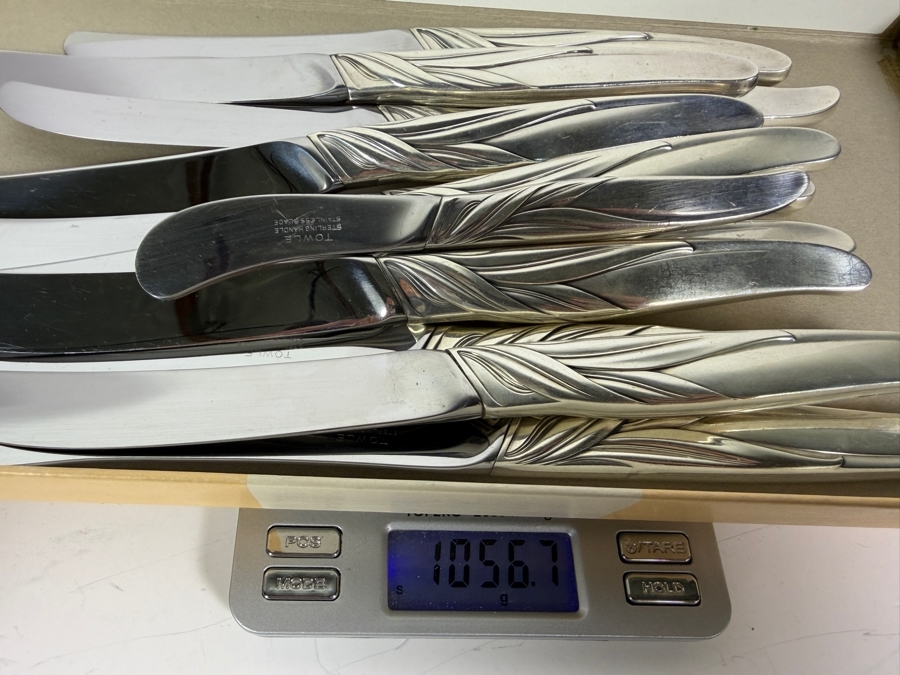 Towle Sterling Silver Southwind Flatware Service - Approximate Service for 12 - 1,940g of Sterling Silver Plus 1,056g Of Sterling Handled Knives - $3,589 Melt Value Not Including Knives [Photo 12]