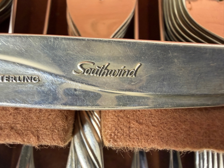 Towle Sterling Silver Southwind Flatware Service - Approximate Service for 12 - 1,940g of Sterling Silver Plus 1,056g Of Sterling Handled Knives - $3,589 Melt Value Not Including Knives [Photo 7]