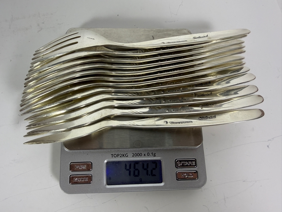 Towle Sterling Silver Southwind Flatware Service - Approximate Service for 12 - 1,940g of Sterling Silver Plus 1,056g Of Sterling Handled Knives - $3,589 Melt Value Not Including Knives [Photo 10]