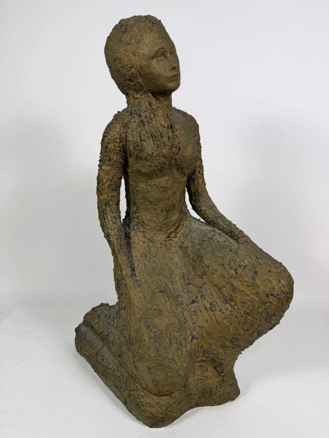 Vintage Kneeling Woman Sculpture 21'H [Photo 2]