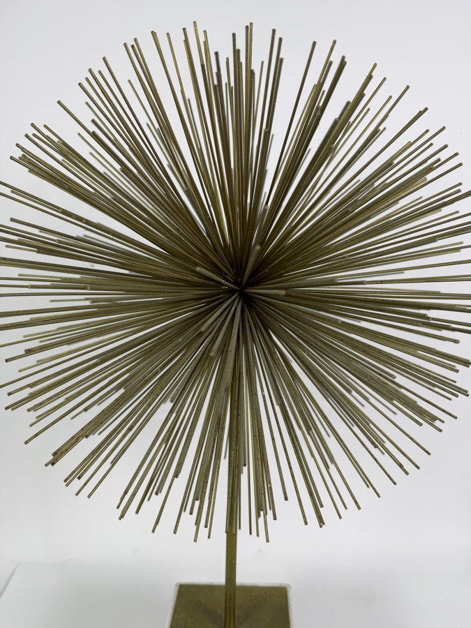 Mid-Century Modern Style Metal Starburst Table Sculpture on Marble Base 25'H [Photo 4]