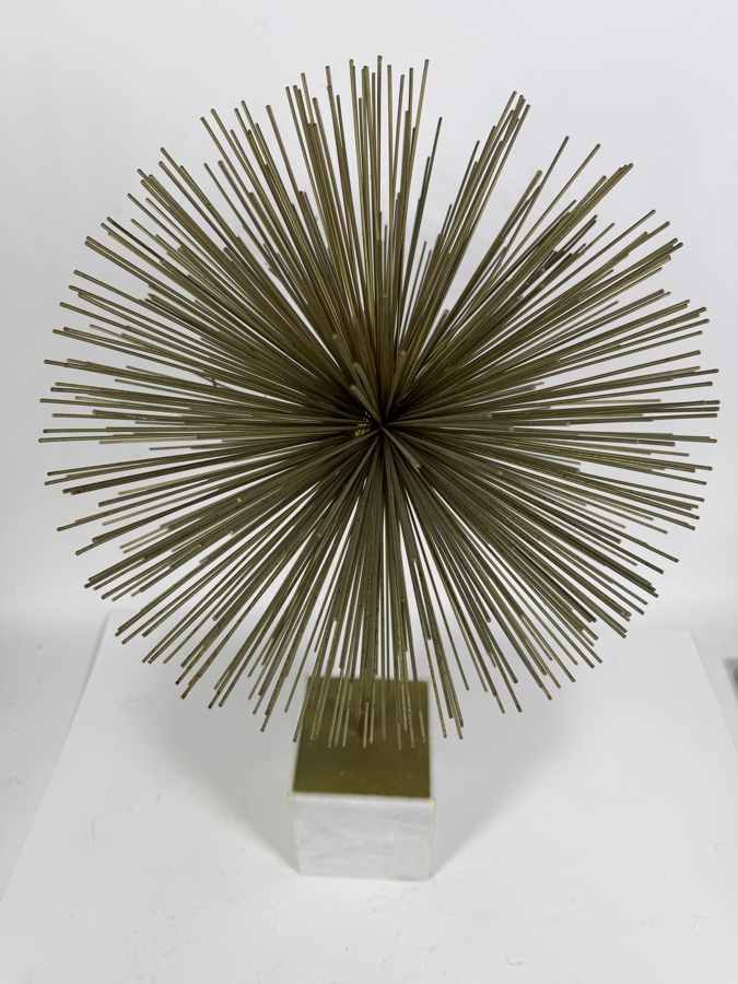 Mid-Century Modern Style Metal Starburst Table Sculpture on Marble Base 25'H [Photo 5]