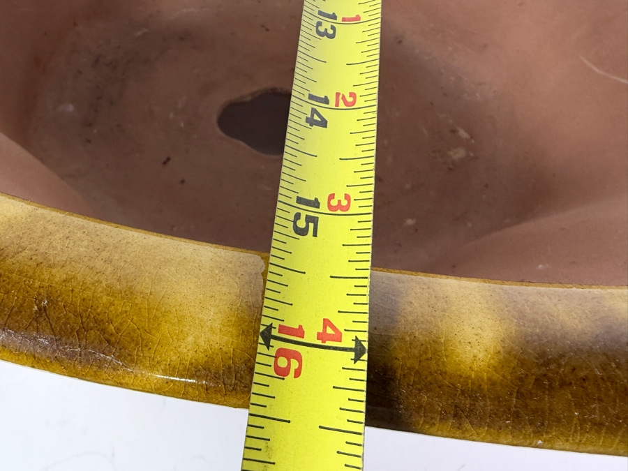 Vintage Large Chinese Glazed Terracotta Jardiniere Planter 20W X 16D X 10H [Photo 13]