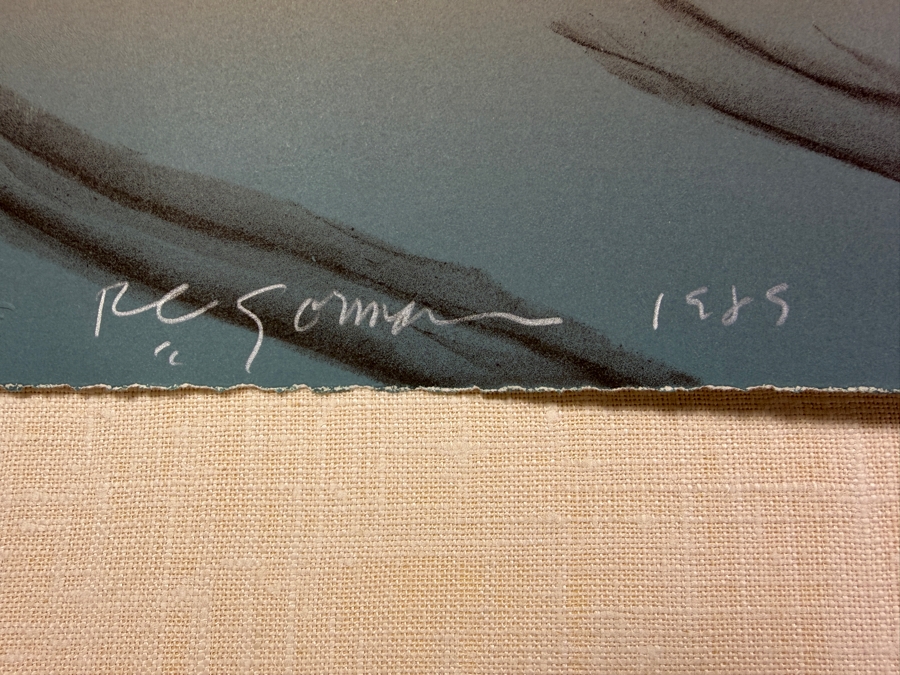 R.C. Gorman Signed 1985 Limited Edition 2/225 'Waterfall' Hand Pulled Stone Lithograph Print Featuring Native American Woman 39'W X 30'H Framed: 45'W X 36'H [Photo 11]