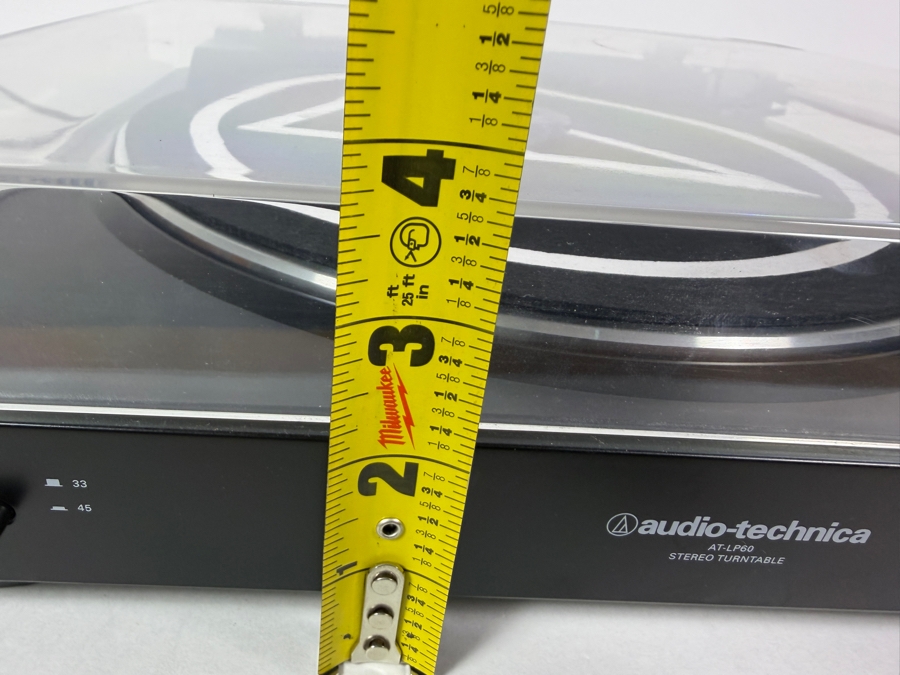Audio-Technica AT-LP60 Fully Automatic Two Speed Belt Drive Analog Stereo Turntable Vinyl Record Player With Clear Plastic Dust Cover [Photo 8]