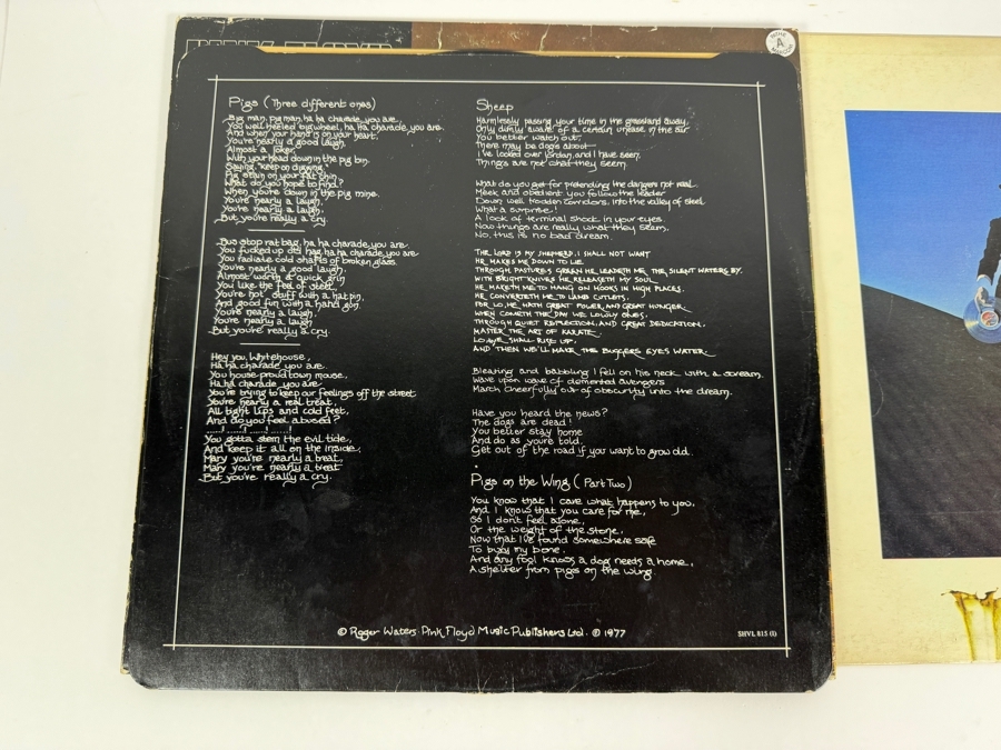 Pink Floyd Original Studio Album Vinyl LP Record Lot Featuring 1977 Animals Gatefold Edition And 1975 Wish You Were Here Masterpiece [Photo 4]