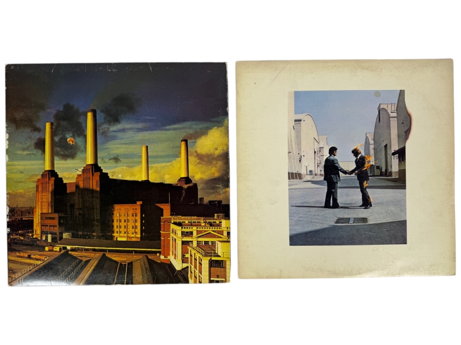 Pink Floyd Original Studio Album Vinyl LP Record Lot Featuring 1977 Animals Gatefold Edition And 1975 Wish You Were Here Masterpiece
