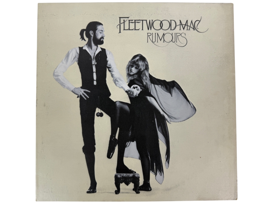 Fleetwood Mac Rumours Studio Album Vinyl LP Record Featuring The Iconic Mick Fleetwood And Stevie Nicks Staged Cover Photography