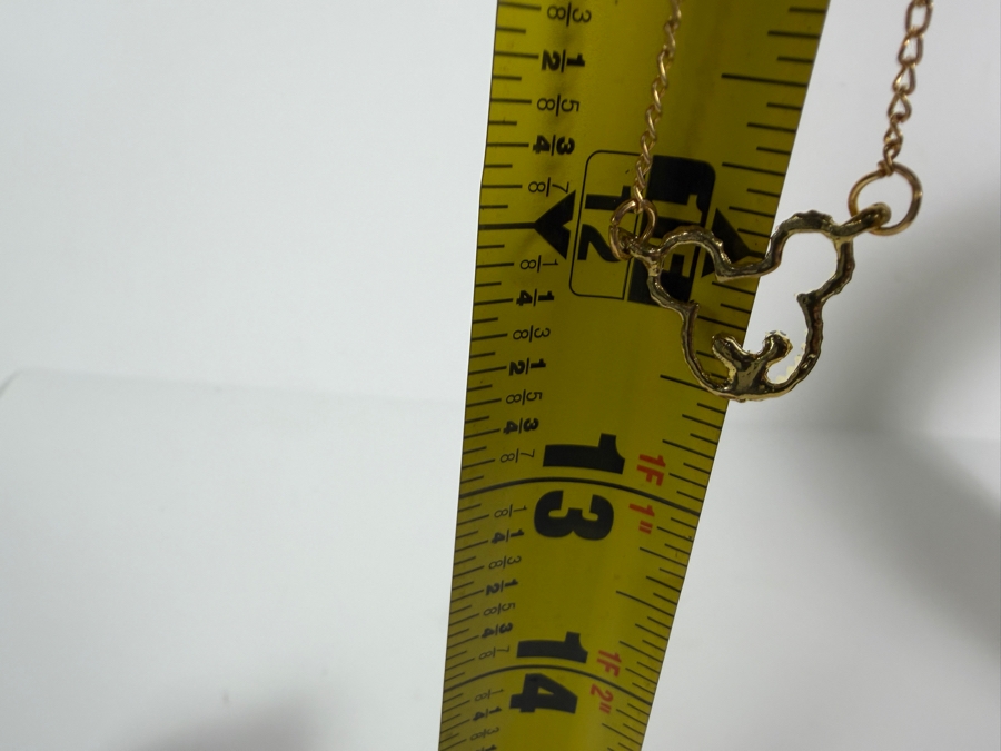 Disney Collaboration Swarovski Yellow Crystal Inset Open Silhouette Mickey Mouse Head Gold Tone Sterling Silver Vermeil Pendant Necklace With Original Tags 24' [Photo 5]