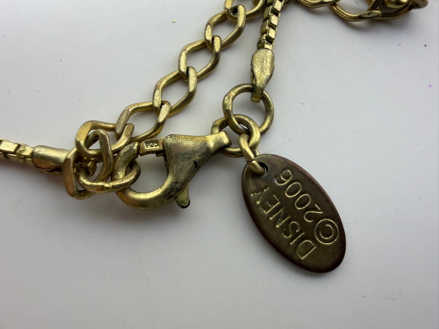 Disney Couture .925 Sterling Silver 'We're All Mad Here' 22' Alice in Wonderland Mad Hatter Cheshire Cat Gold-Tone Y-Shaped Drop Necklace 13.4g [Photo 5]