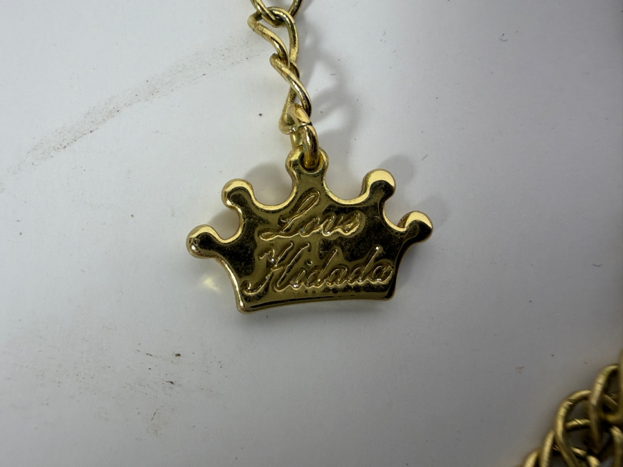Disney Couture by Kidada Jones 'Fairest of Them All' Snow White Red Enamel Apple Gold-Plated Statement Nameplate Necklace 16' [Photo 4]