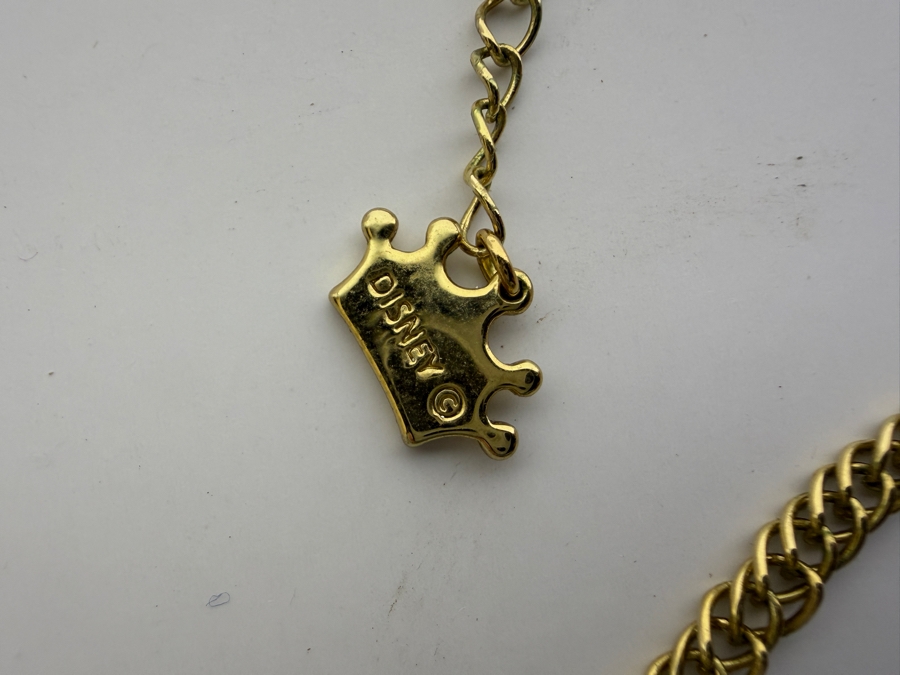 Disney Couture by Kidada Jones 'Fairest of Them All' Snow White Red Enamel Apple Gold-Plated Statement Nameplate Necklace 16' [Photo 5]